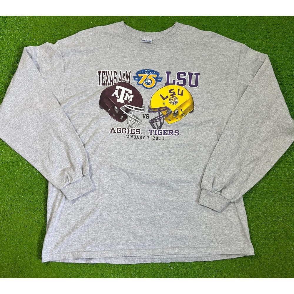 Vintage Texas A&M Cotton Bowl Shirt XL Cotton Aggies Vs LSU Tigers Football 2011